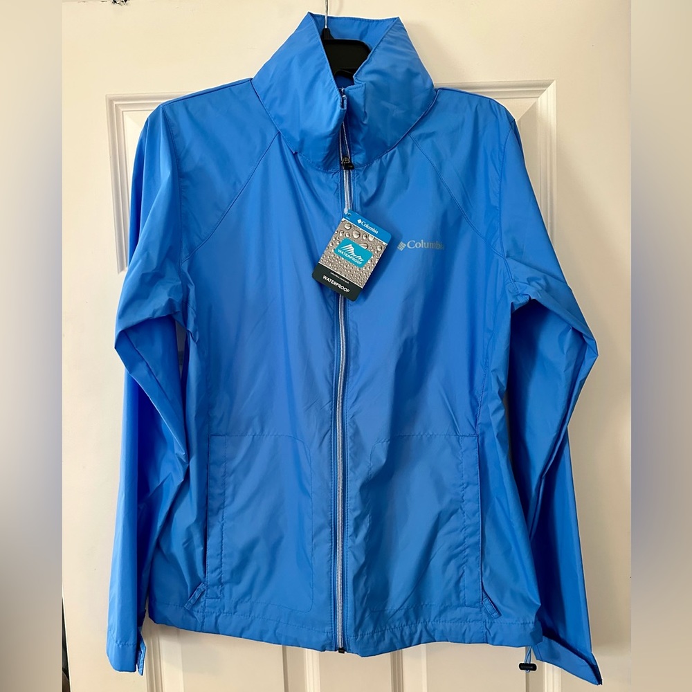 NWT Columbia Switchback III Rain Jacket, Size L, Harbor Blue